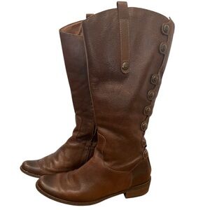Matisse chocolate brown riding tall boots with metal button detail size 9.5